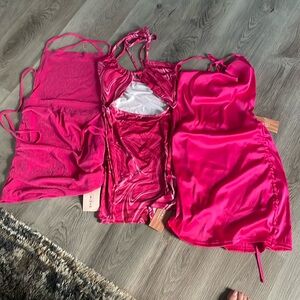 3 Pink Dresses